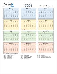 Download 2021 calendar, yearly, monthly, printable, editable, planner, blank template, holidays, us, uk, canada, australia, new zealand, india and more. 2021 United Kingdom Calendar With Holidays