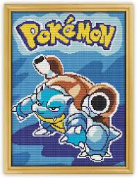 5 out of 5 stars. Amazon Com Pokemon Blue Game K1100 Counted Cross Stitch Kit 2 Threads Needles Fabrick And 4 Printed Color Schemes Inside Embroidery Pattern Kit Arts Crafts Sewing
