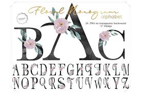 Download Watercolor Floral Monogram Letters 115774 Monograms Design Bundles