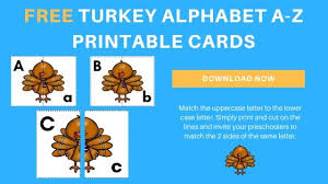 Upper and lowercase alphabet identification . Thanksgiving Alphabet Matching Activity Turkey Printable Cards