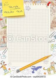 Use the borders in microsoft word, photoshop, and other software. Template For Design In Children S Style Blank Notepad Sheet On The Background Of Children S Drawings And Scribbles Empty Canstock