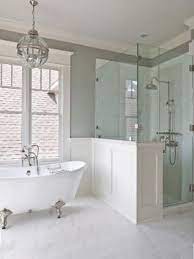 We did not find results for: Master Bath Claw Foot Tub Centered Under The Window Half Wall Glass Shower Enclosure To The R Hampton Style Bathrooms Bathroom Remodel Master House Bathroom