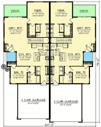 Plan 890091ah Craftsman Duplex With Matching 2 Bedroom Units In 2020 Duplex House Plans Duplex Floor Plans Duplex House