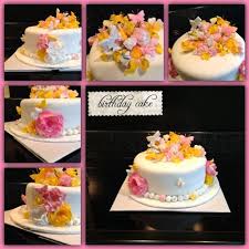 Colored the fondant gray and dusted it with pearl dust. Flower Butterfly Hearts Birthday Cake Cake By Tanya Cakesdecor
