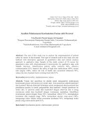 Analisis pertanyaan kritis, faktor yang mempengaruhi berfikir kritis, hubungan pemecahan masalah, pengambilan keputusan dan kreatifitas. Pdf Analisis Pelaksanaan Keselamatan Pasien Oleh Perawat