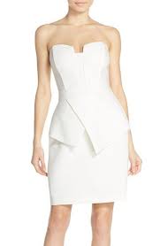 Adelyn Rae Strapless Peplum Sheath Dress Nordstrom Maxi Dress Cocktail White Vintage Dress Classic Cocktail Dress
