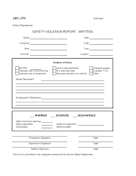 Employee Safety Violation Form Employee Safety Construction Safety Safety