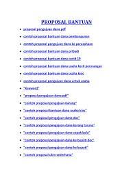 Proposal permohonan bantuan modal usaha kios kelontong. Proposal Bantuan