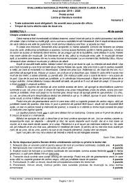 Evaluarea națională 2021 ia start pe 22 iunie 2021 cu proba la limba și literatura română. Barem RomanÄƒ Evaluare NaÈ›ionalÄƒ 2020 Punctajul Pentru Subiectele De La Limba RomanÄƒ A Fost Publicat Stiriedu