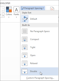 Click the down arrow next to format a mla format: Double Space The Lines In A Document Word