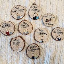 Hand Painted Wood Round Ornament Custom Magnet Family Ornament Custom Ornament Family Portrait Ornament Christmas Ornament Family Christmas Ornaments Hand Painted Wood Family Ornament