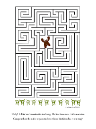 Free Printable Maze Monster In The House Mazes For Kids Mazes For Kids Printable Printable Mazes