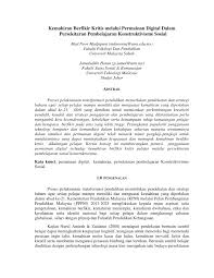 Mengaplikasikan pengetahuan, pengalaman dan kemahiran berfikir secara lebih praktik sama ada dalam atau luar sekolah. Pdf Kemahiran Berfikir Kritis Melalui Permainan Digital Dalam Persekitaran Pembelajaran Konstruktivisme Sosial