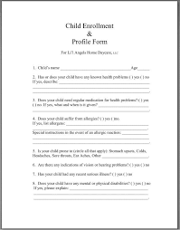 Enrollment And Get To Know You Form Home Daycare Starting A Daycare Daycare