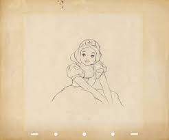 Original Production Layout Drawing Of Snow White From Snow White And The Seven Dwarfs Disney Concept Art Drawing Cartoon Characters Snow White Disney