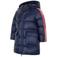 Gucci Girls Navy Blue Down Padded Coat