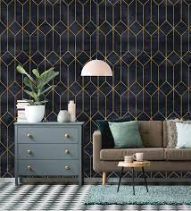 Removable Wallpaper Peel And Stick Geometric Wallpaper Etsy Art Deco Wallpaper Interior Deco Geometric Wallpaper