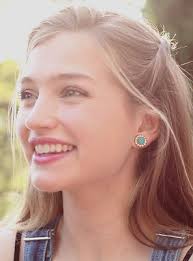 Kate Spade secret garden stud earrings rich BERYL GREEN GIVERNY pave NWT