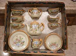 Child S Miniature Toy Tea Set Made In Japan Lusterware Antique Tea Sets Tea Sets For Sale Toy Tea Set