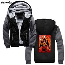 us 22 48 25 off baphomet satan pentagram devil print hoodie men thick zipper sweatshirt cool jacket hoody tops harajuku streetwear in hoodies