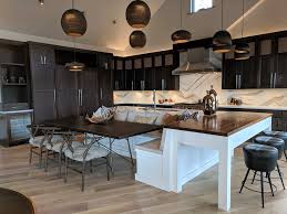 And we had a very tall ceiling height so we staggered the. Gathering Kitchen Islands With Wood Tops Custom Crafted By Grothouse