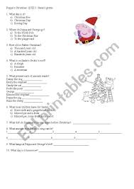 Whisk in egg and vanilla. Peppa Pig S Christmas Quiz 2 Santa S Grotto Esl Worksheet By Mati Rowce