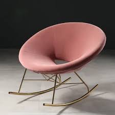 Shop wayfair for all the best green velvet kitchen & dining chairs. Green Velvet Rocking Chair Round Egg Chair With Metal Legs In Gold