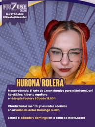 ¡𝗛𝘂𝗿𝗼𝗻𝗮 𝗥𝗼𝗹𝗲𝗿𝗮 os espera en Ficzone 2025! 📆 𝗦𝗮́𝗯𝗮𝗱𝗼 𝟮𝟲  𝗱𝗲 𝗮𝗯𝗿𝗶𝗹 Mesa redonda: El Arte de Crear Mundos para el Rol con Dani  RoleDDice, Alberto Aguilera 𝘦𝘯 𝘔𝘦𝘦𝘱𝘭𝘦 𝘍𝘢𝘤𝘵𝘰𝘳𝘺 𝘢 𝘭𝘢𝘴  𝟣𝟫.𝟢𝟢𝘩 📆 𝗗𝗼𝗺𝗶𝗻𝗴𝗼 𝟮𝟳 𝗱𝗲 ...