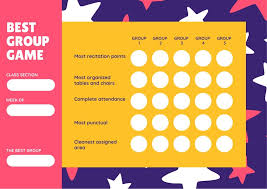 Violet And Yellow Stars Primary School Behavior Reward Chart