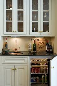 Like Sink Is To The Side Not Centered Fridge Is A Built In Behind A Cabinet Door So It Isn T Vi Small Bars For Home Kitchen Beverage Center Wet Bar Designs