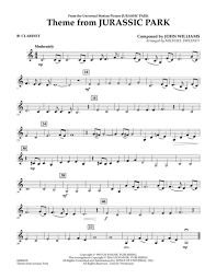 Theme From Jurassic Park Bb Clarinet Trumpet Sheet Music Clarinet Sheet Music Clarinet Music