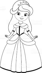 Princess Coloring Page Vector Id487357905 585 1024 Easy Cartoon Drawings Princess Coloring Pages Girly Drawings