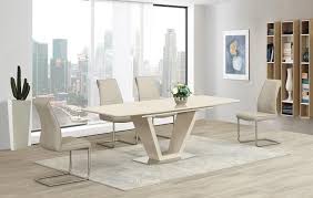 Italian Designed Lorgato Dining Table Features A Cream High Gloss Finish With A Bonded Cream Gl Dining Table Chairs 8 Seater Dining Table Dining Furniture Sets