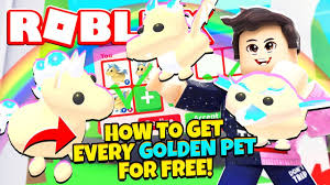 How To Get Every Golden Pet For Free In Adopt Me New Adopt Me Golden Pets Update Roblox In 2020 Roblox Roblox Funny Roblox Pictures