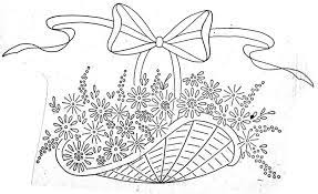 Flower vintage hand embroidery patterns. Floral Basket Embroidery Or Redwork Hand Embroidery Patterns Flowers Embroidery Flowers Pattern Redwork Embroidery