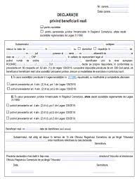 Cine este beneficiarul asta real al sumelor si ce vrea de la noi? Model Declaratie Privind Beneficiarii Reali Onrc Contabilitate Fiscalitate Monografii Contabile