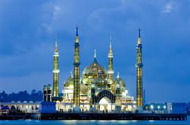 A grand structure made of steel, glass and crystal. Crystal Mosque Masjid Kristal Kuala Terengganu Terengganu Malaysia Malaysia Tourism Beautiful Mosques Mosque