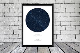 custom star map star chart anniversary gift engagement gift newborn gift star print night sky print gift for couples celestial map