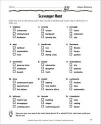 Scavenger Hunt Activity Page Using A Dictionary Printables Dictionary Activities Dictionary Skills Dictionary