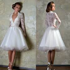Dress outlet has great collection of cheap mother of the bride dresses tea length. Specialty Vintage Short Wedding Dresses Long Sleeve Knee Length Tiered Bridal Gowns Custom Clothing Shoes Accessories Quiebre Cl