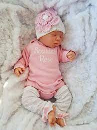 Baby Girl Coming Home Outfit Newborn Baby Girl Personalized Etsy In 2021 Personalized Baby Girl Girls Coming Home Outfit Baby Girl Newborn
