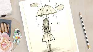 Get inspired for your own art projects. How To Draw A Girl With Umbrella Very Easy Easy Drawing For Girls Youtube