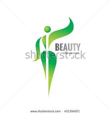 Beauty Vector Logo Template Concept Illustration Healthy Woman Sign Fitness Center Sign Green Leaves Shapes Natur Vector Logo Logo Templates Center Signs