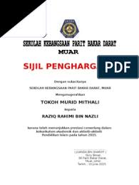 Bagi yang mempunyai tabungan dan mendapat 5a, sumbangan rm500.00 diberikan oleh pihak etiqa takaful. Sijil Penghargaan Tokoh Murid