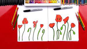 Poppies have been cultivated by humans for thousands of years for their aesthetic, culinary, and medicinal purposes. How To Draw Poppies Art For Kids Hub