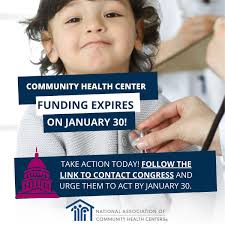 As Community Health Centers (CHCs) mark 60 years of saving lives and  dollars, they need your help. Federal funding that keeps CHCs open expires  January 30, 2026. Without action from Congress, patient