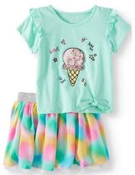 Wonder Nation Wonder Nation Side Tie Top Reversible Skirt 2pc Outfit Set Toddler Girls Walmart Com Reversible Skirt Toddler Girl Outfits Toddler Girl