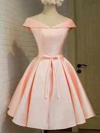 Simple Off The Shoulder Blush Homecoming Dresses Cheap Graduation Dress Ard1368 Blush Homecoming Dress Cheap Graduation Dresses Satin Homecoming Dress