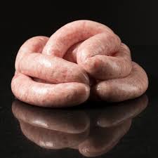 A sausage is a food usually made from ground meat (normally pork or beef ), mixed with salt , herbs , and other spices , although vegetarian sausages are available. 6 Traditional Pork Link Sausages Mccaskie Butcher