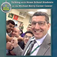 Dr. Maleyko talks with students from Howe School at the Michael Berry  Center.